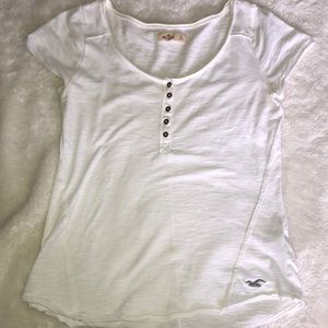 White half button t shirt